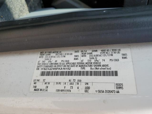 Photo 12 VIN: 1FBZX2ZM5FKA16152 - FORD TRANSIT 