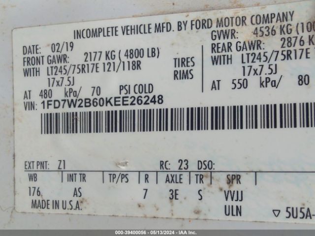 Photo 8 VIN: 1FD7W2B60KEE26248 - FORD F-250 