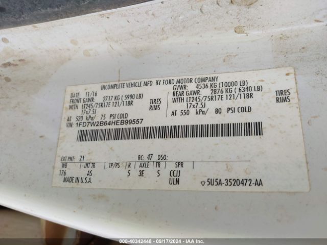 Photo 8 VIN: 1FD7W2B64HEB99557 - FORD F-250 