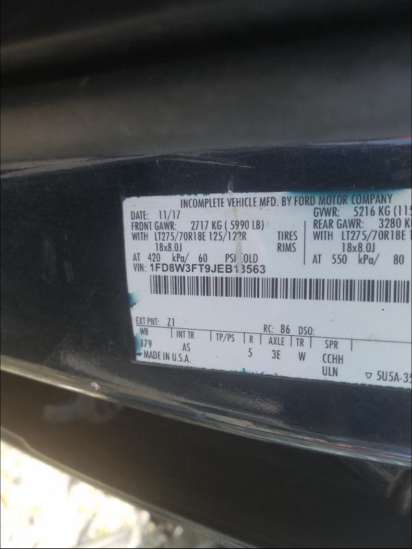 Photo 9 VIN: 1FD8W3FT9JEB13563 - FORD F350 SUPER 