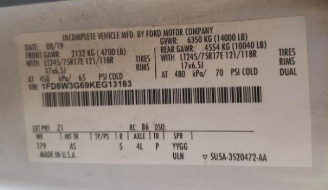 Photo 9 VIN: 1FD8W3G69KEG13183 - FORD F350 SUPER 