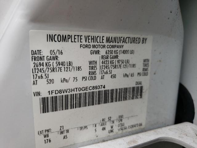 Photo 9 VIN: 1FD8W3HT0GEC89374 - FORD F350 SUPER 