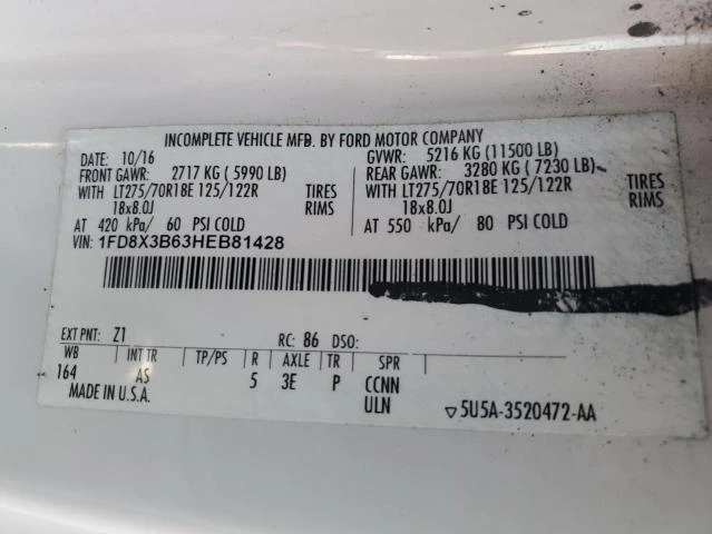 Photo 11 VIN: 1FD8X3B63HEB81428 - FORD F350 SUPER 