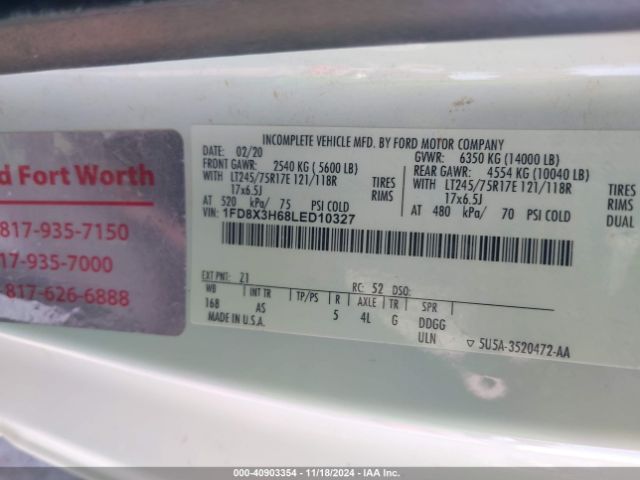 Photo 8 VIN: 1FD8X3H68LED10327 - FORD F-350 