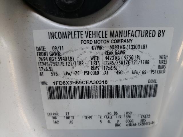 Photo 9 VIN: 1FD8X3H69CEA30318 - FORD F350 SUPER 