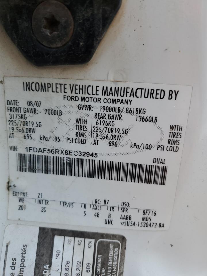 Photo 12 VIN: 1FDAF56RX8EC32945 - FORD F550 