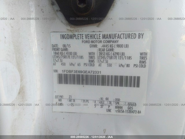 Photo 8 VIN: 1FDBF3E69GEA72331 - FORD SUPER DUTY F-350 SRW 