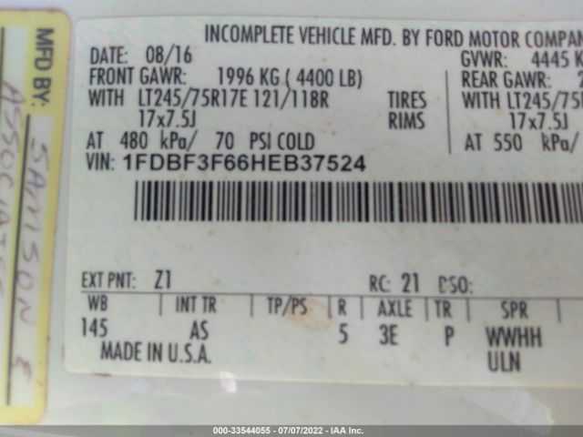 Photo 8 VIN: 1FDBF3F66HEB37524 - FORD SUPER DUTY F-350 SRW 