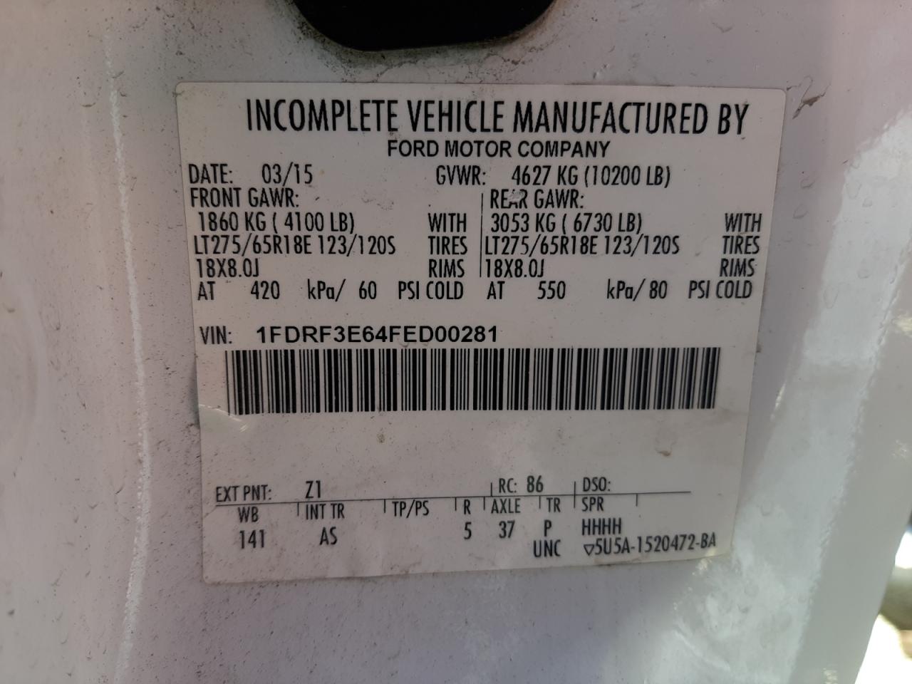 Photo 11 VIN: 1FDRF3E64FED00281 - FORD F350 