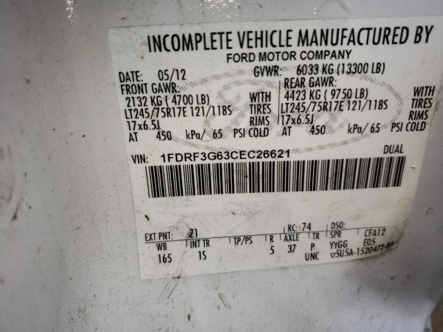 Photo 9 VIN: 1FDRF3G63CEC26621 - FORD F350 SUPER 