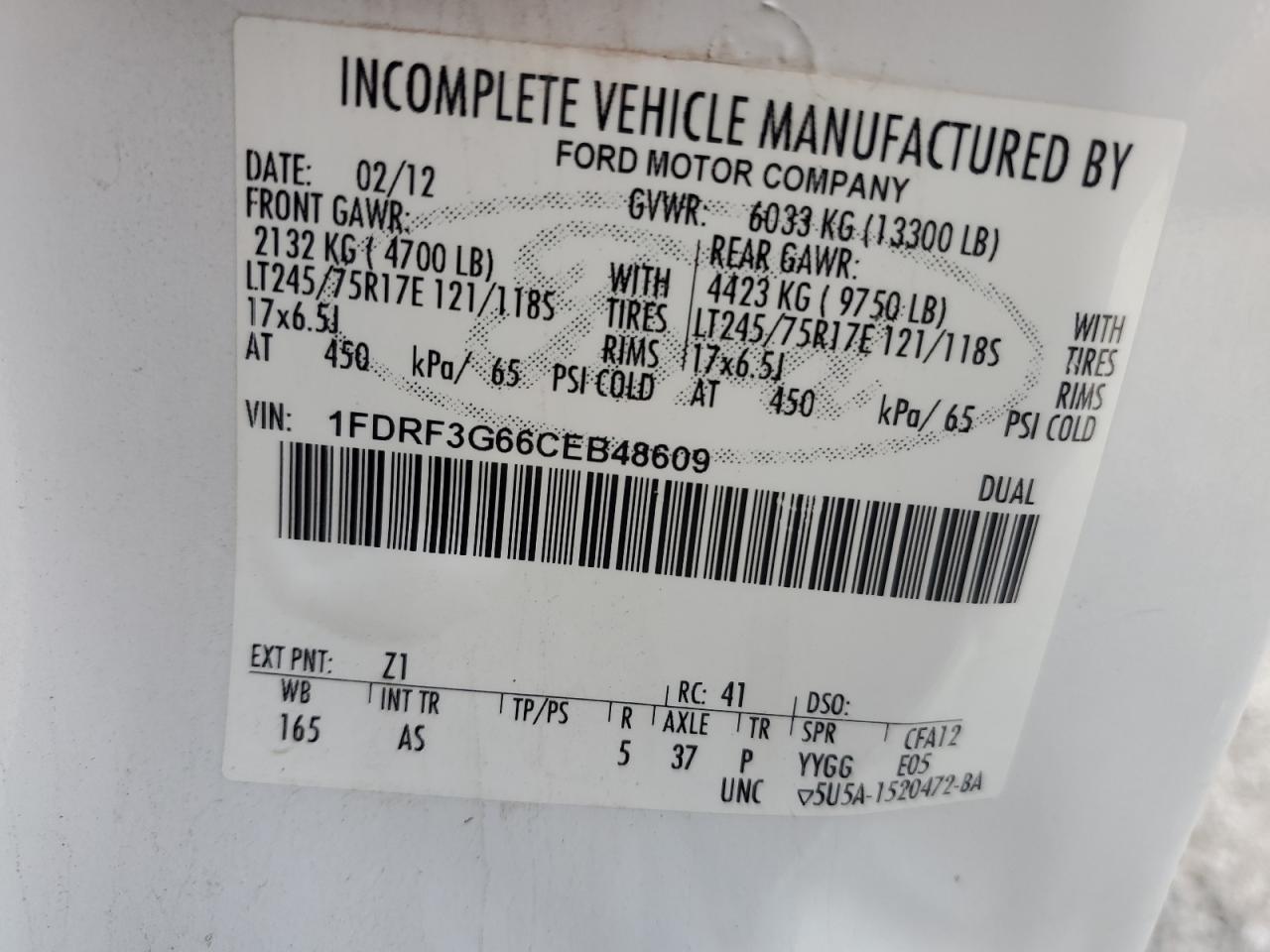 Photo 11 VIN: 1FDRF3G66CEB48609 - FORD F350 