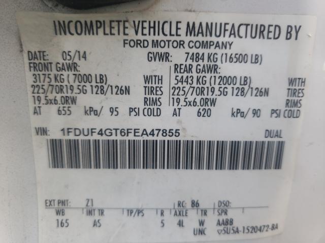 Photo 9 VIN: 1FDUF4GT6FEA47855 - FORD F450 SUPER 