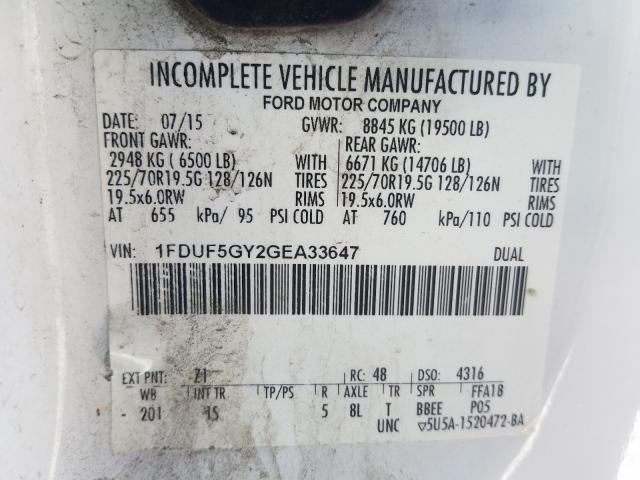 Photo 9 VIN: 1FDUF5GY2GEA33647 - FORD F550 SUPER 