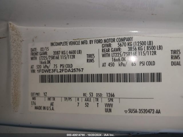 Photo 8 VIN: 1FDWE3FL2FDA25767 - FORD E-350 