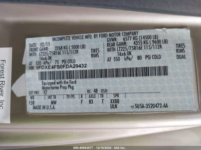 Photo 8 VIN: 1FDXE4FS0FDA29432 - FORD E-450 