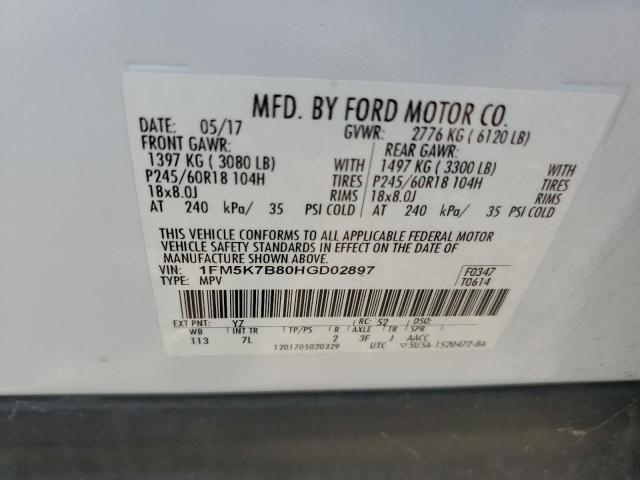 Photo 13 VIN: 1FM5K7B80HGD02897 - FORD EXPLORER 