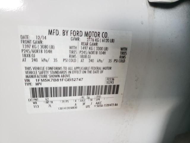 Photo 9 VIN: 1FM5K7B81FGB52747 - FORD EXPLORER 