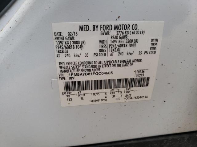 Photo 12 VIN: 1FM5K7B81FGC04605 - FORD EXPLORER 