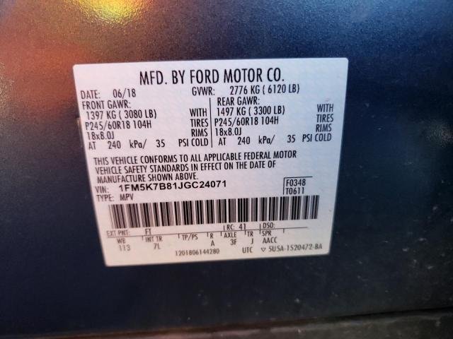 Photo 12 VIN: 1FM5K7B81JGC24071 - FORD EXPLORER 