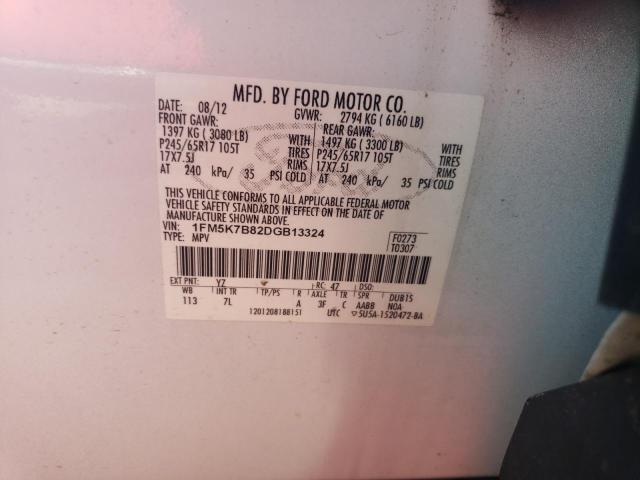 Photo 12 VIN: 1FM5K7B82DGB13324 - FORD EXPLORER 