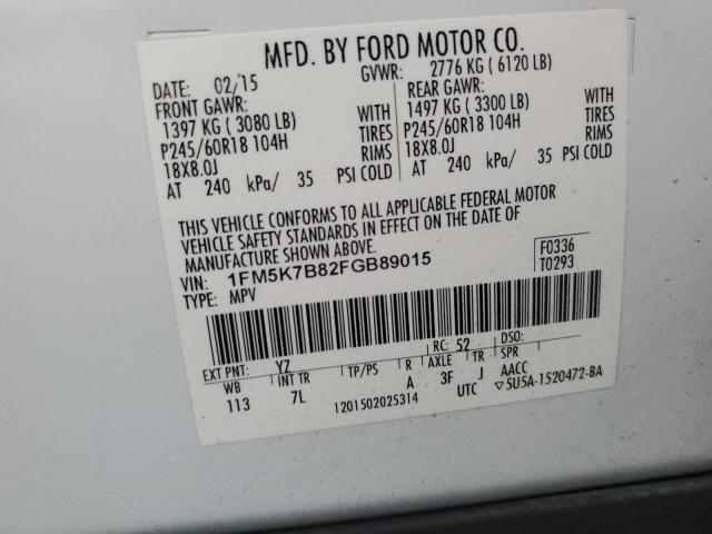 Photo 12 VIN: 1FM5K7B82FGB89015 - FORD EXPLORER 