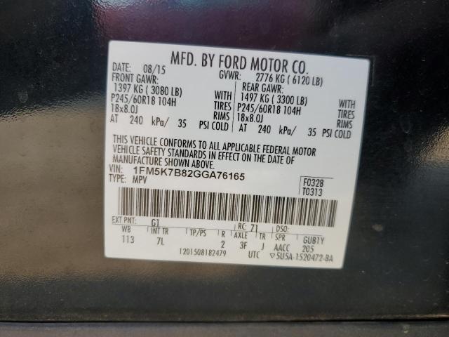 Photo 12 VIN: 1FM5K7B82GGA76165 - FORD EXPLORER 