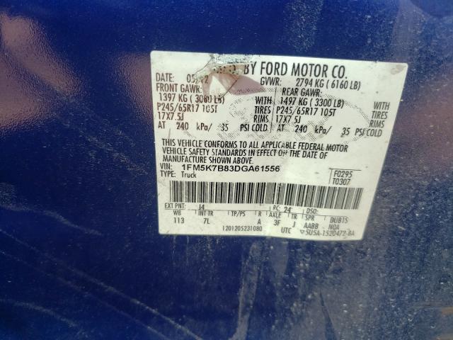 Photo 9 VIN: 1FM5K7B83DGA61556 - FORD EXPLORER 