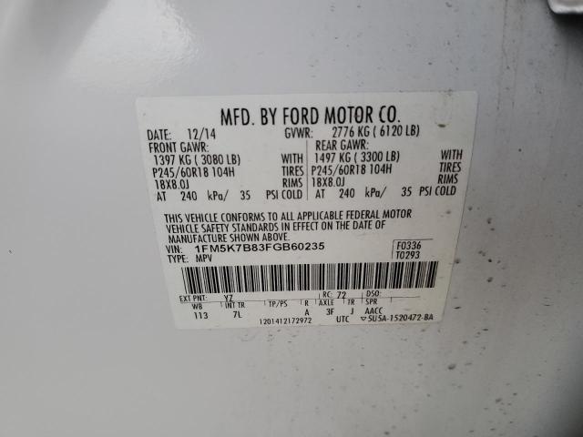 Photo 12 VIN: 1FM5K7B83FGB60235 - FORD EXPLORER 