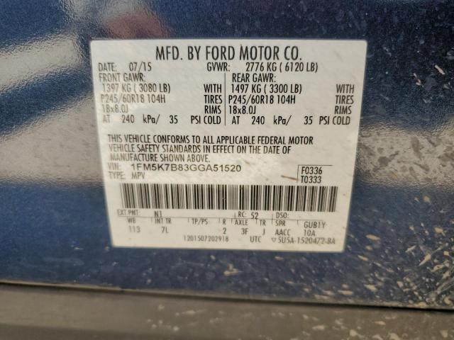 Photo 12 VIN: 1FM5K7B83GGA51520 - FORD EXPLORER 