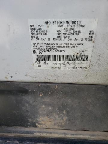 Photo 13 VIN: 1FM5K7B83HGD02974 - FORD EXPLORER 