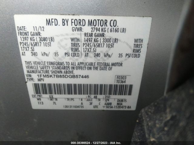 Photo 8 VIN: 1FM5K7B85DGB57446 - FORD EXPLORER 