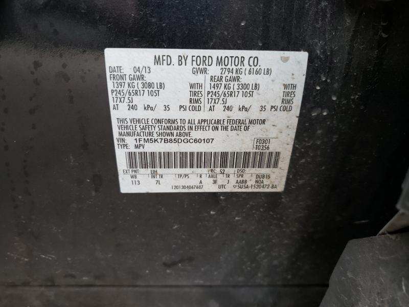 Photo 9 VIN: 1FM5K7B85DGC60107 - FORD EXPLORER 