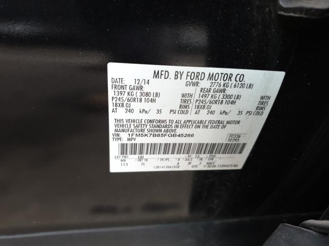 Photo 9 VIN: 1FM5K7B85FGB45266 - FORD EXPLORER 