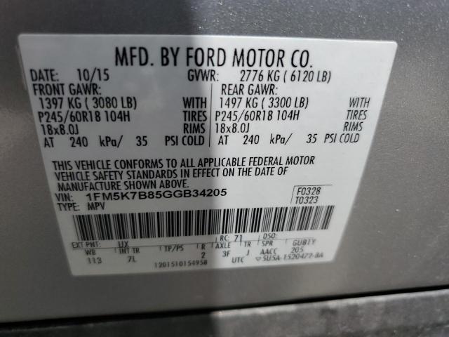 Photo 12 VIN: 1FM5K7B85GGB34205 - FORD EXPLORER 