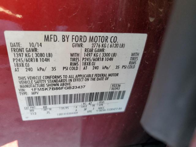 Photo 12 VIN: 1FM5K7B86FGB23437 - FORD EXPLORER 