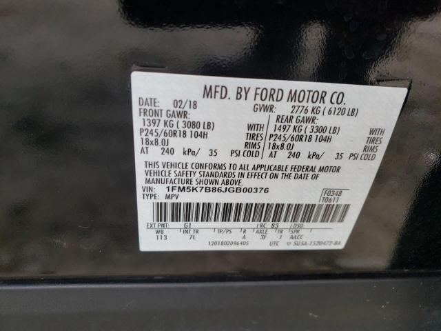 Photo 9 VIN: 1FM5K7B86JGB00376 - FORD EXPLORER 