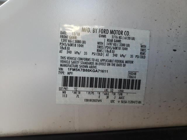 Photo 12 VIN: 1FM5K7B86KGA71611 - FORD EXPLORER 