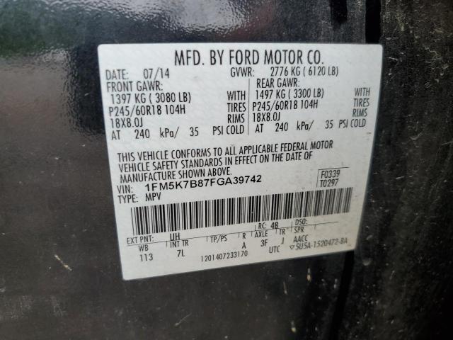 Photo 9 VIN: 1FM5K7B87FGA39742 - FORD EXPLORER 