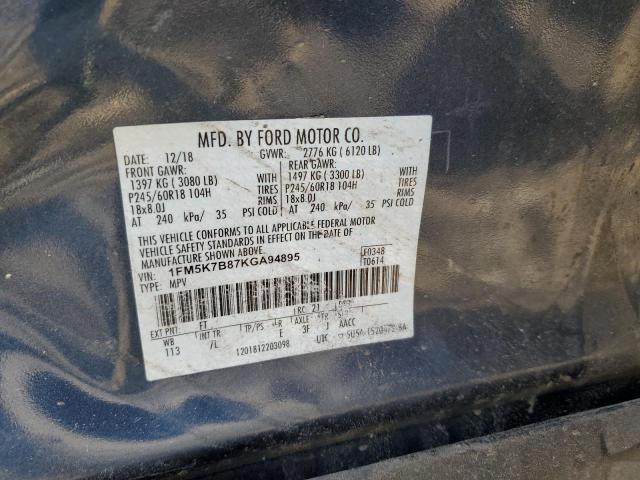 Photo 12 VIN: 1FM5K7B87KGA94895 - FORD EXPLORER 