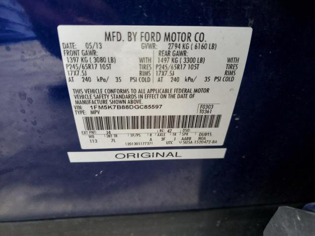 Photo 9 VIN: 1FM5K7B88DGC85597 - FORD EXPLORER 