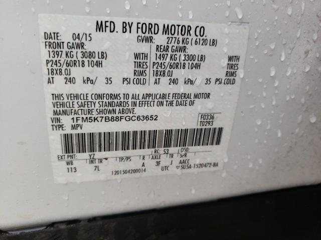 Photo 9 VIN: 1FM5K7B88FGC63652 - FORD EXPLORER 