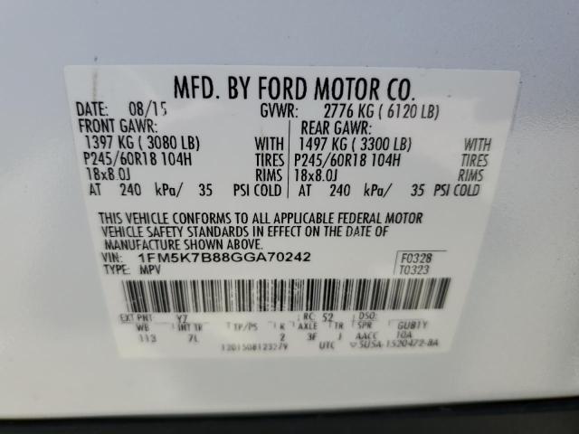 Photo 12 VIN: 1FM5K7B88GGA70242 - FORD EXPLORER 