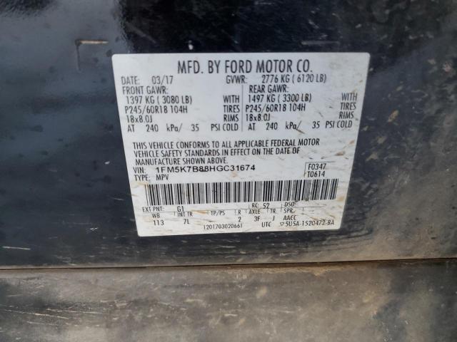 Photo 12 VIN: 1FM5K7B88HGC31674 - FORD EXPLORER 