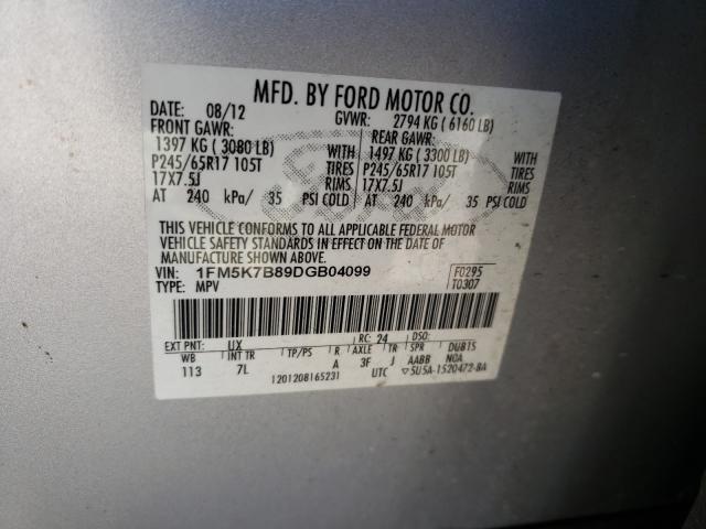 Photo 9 VIN: 1FM5K7B89DGB04099 - FORD EXPLORER 