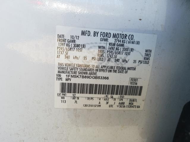 Photo 9 VIN: 1FM5K7B89DGB53366 - FORD EXPLORER 