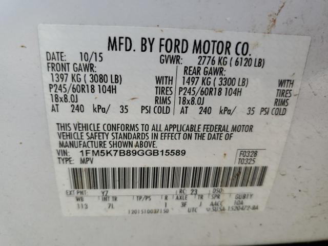 Photo 13 VIN: 1FM5K7B89GGB15589 - FORD EXPLORER 