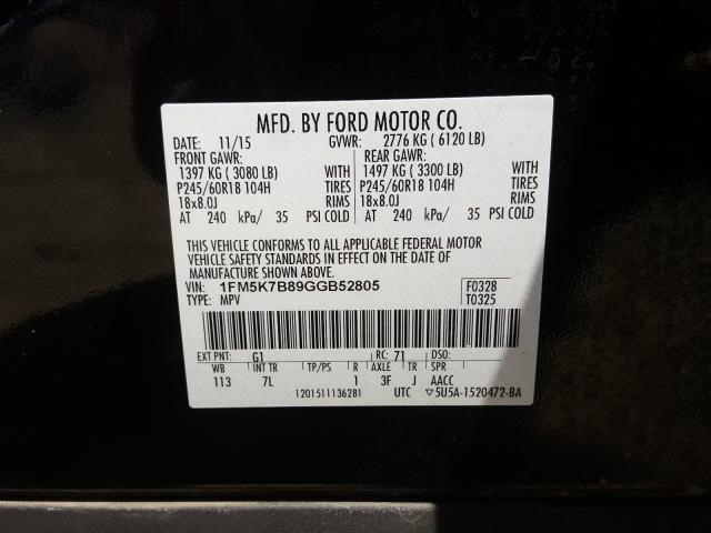 Photo 9 VIN: 1FM5K7B89GGB52805 - FORD EXPLORER 