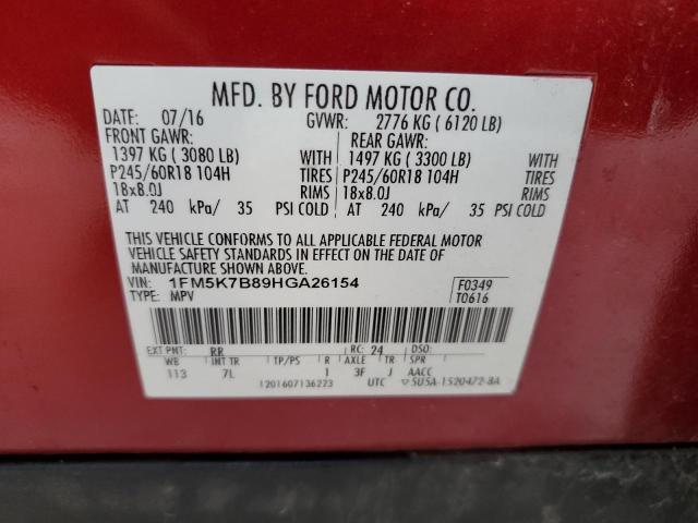 Photo 12 VIN: 1FM5K7B89HGA26154 - FORD EXPLORER 