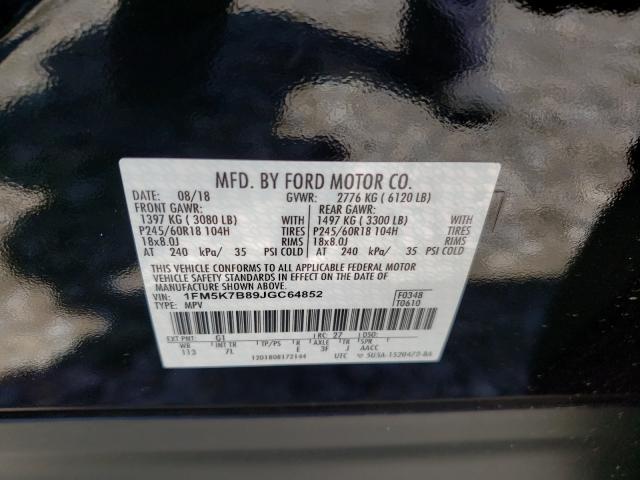 Photo 9 VIN: 1FM5K7B89JGC64852 - FORD EXPLORER 