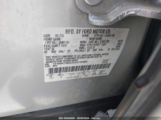 Photo 8 VIN: 1FM5K7B8XDGC10495 - FORD EXPLORER 